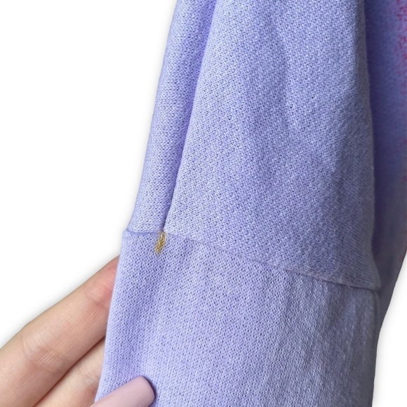 𝅺VINTAGE | NWT Cottage Print Fleece Crewneck Sweater Purple - Picture 5 of 7